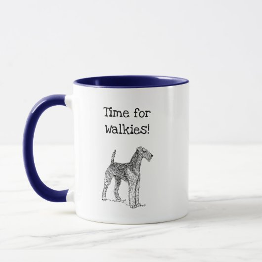 Mug Airedale Terrier Dessin de chien élégant (Gauche)