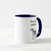 Mug Airedale Terrier Dessin de chien élégant (Devant droit)