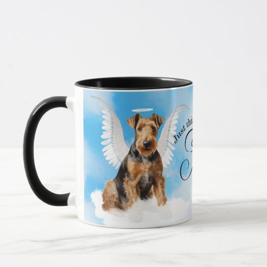 Mug Airedale Terrier Dog Heaven Personalized Memorial (Gauche)