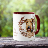 Mug Airedale Terrier Dog Verrerie d'automne