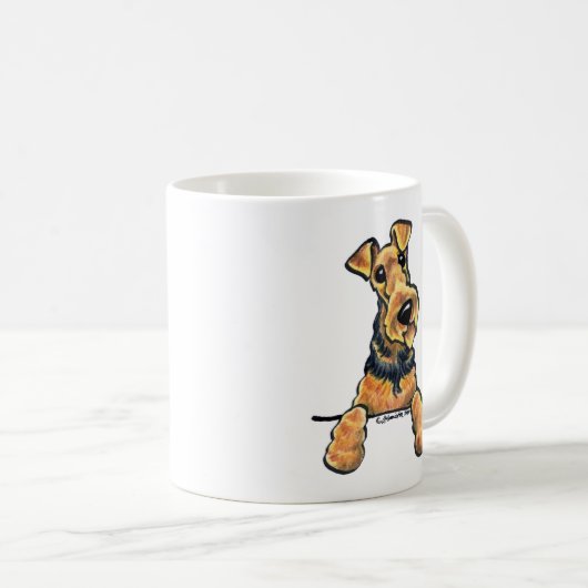 Mug Airedale Terrier Line Art (Devant droit)