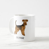 Mug Airedale Terrier mignon chien de dessin avec nom p (Devant gauche)