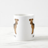 Mug Airedale Terrier mignon chien de dessin avec nom p (Centre)