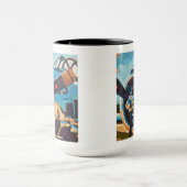 Mug Airplane Painting - Gift for Aviation Enthusiasts (Centre)