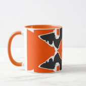 Mug AJAY ~ Zany Fractale 3D ~ Noir Blanc Orange (Gauche)