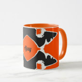 Mug AJAY ~ Zany Fractale 3D ~ Noir Blanc Orange (Devant droit)