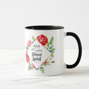 Mug AJOUTER Année de naissance Âge Cadeau d'anniversai