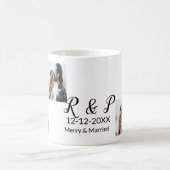 Mug Ajouter couple photo merisier marié ajouter date a (Centre)