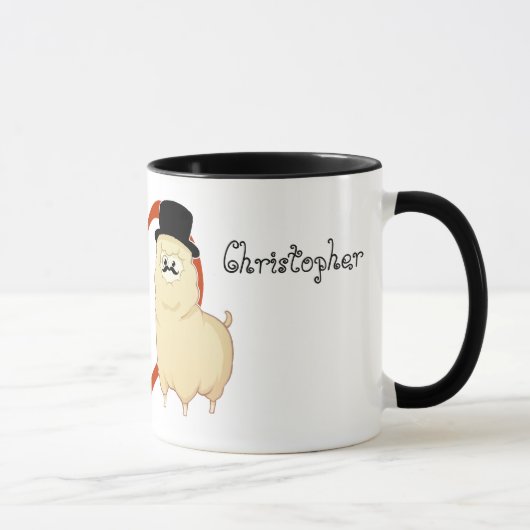 Mug Ajouter de fantaisie mignons d'alpaga aux noms (Droite)