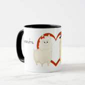 Mug Ajouter de fantaisie mignons d'alpaga aux noms (Devant gauche)