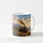 Mug Ajouter des détails couples train à vapeur près de (Devant droit)