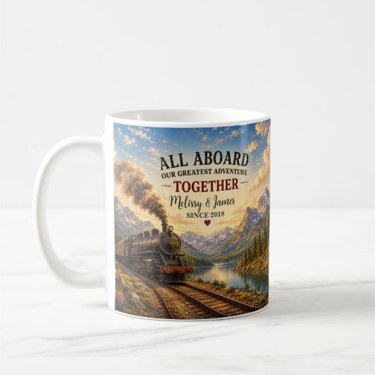 Mug Ajouter des détails couples train à vapeur près de (Gauche)