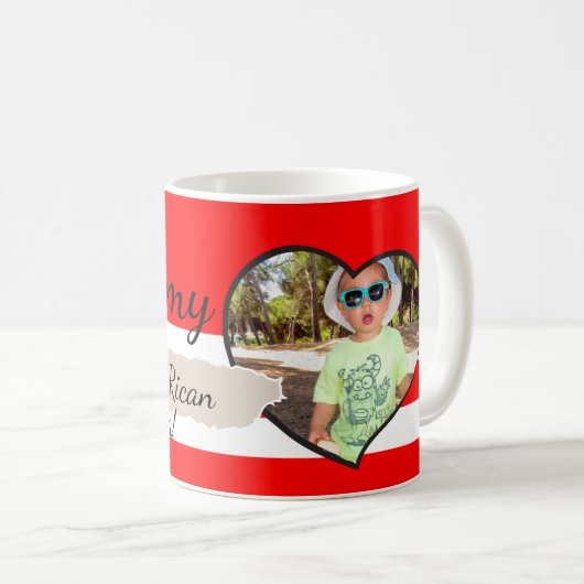 Mug Ajouter des lignes rouges d'image et de texte et u (Devant droit)