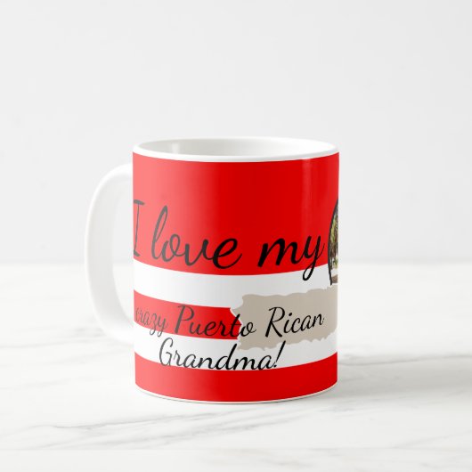 Mug Ajouter des lignes rouges d'image et de texte et u (Devant gauche)