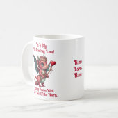 Mug Ajouter des noms, Dragon Valentines Day Red Heart (Devant gauche)