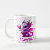 Mug Ajouter des noms, Valentines Dragon Day Coeurs ros (Gauche)