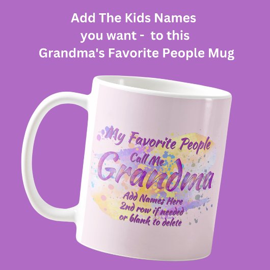 Mug Ajouter Grand-Enfants Nom Favoris Personnes Appele