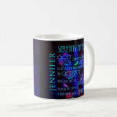 Mug Ajouter la prière pour la sérénité en bleu (Devant droit)