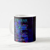 Mug Ajouter la prière pour la sérénité en bleu (Devant gauche)