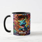 Mug Ajouter le nom, Aqua Blue Baby Dragon Brexing Thro (Gauche)