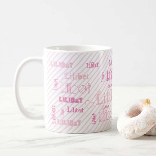 Mug AJOUTER LE NOM Bff Ami Fille Petite-fille Soeur (Avec donut)