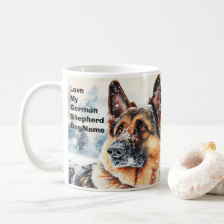 Mug Ajouter le nom Changer le texte, berger allemand d