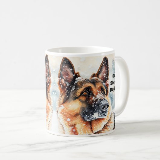 Mug Ajouter le nom Changer le texte, berger allemand d (Devant droit)