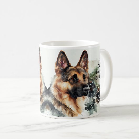 Mug Ajouter le nom Changer le texte, berger allemand d (Devant droit)