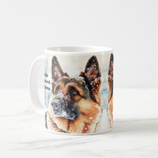 Mug Ajouter le nom Changer le texte, berger allemand d (Devant gauche)