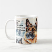 Mug Ajouter le nom Changer le texte, berger allemand d (Gauche)