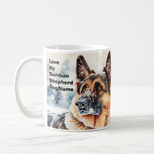 Mug Ajouter le nom Changer le texte, berger allemand d (Gauche)