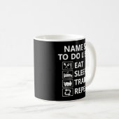 Mug Ajouter le nom Eat Sleep Train Repeat Steam Train (Devant droit)