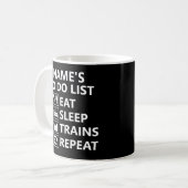 Mug Ajouter le nom Eat Sleep Train Repeat Steam Train (Devant gauche)
