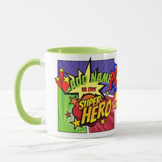 Mug (AJOUTER LE NOM) Est Mon SUPERHERO Personnalisé CO (Gauche)