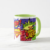 Mug (AJOUTER LE NOM) Est Mon SUPERHERO Personnalisé CO (Devant droit)