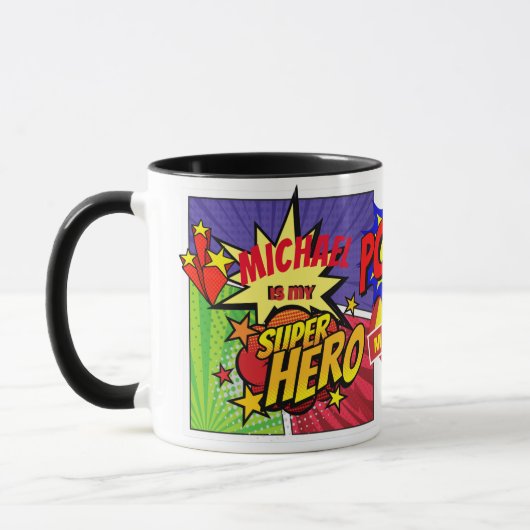 Mug (AJOUTER LE NOM) Est Mon SUPERHERO Personnalisé CO (Gauche)