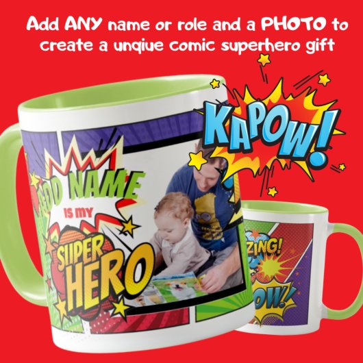 Mug (AJOUTER LE NOM) Est Mon SUPERHERO Personnalisé PH