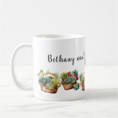 Mug Ajouter le nom et le texte, Paniers de Plantes suc (Gauche)