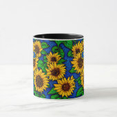 Mug Ajouter le nom Golden Sunflowers & Feuilles sur Da (Centre)