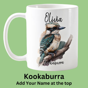 Mug Ajouter le nom Kookaburra Australian Bird Animal