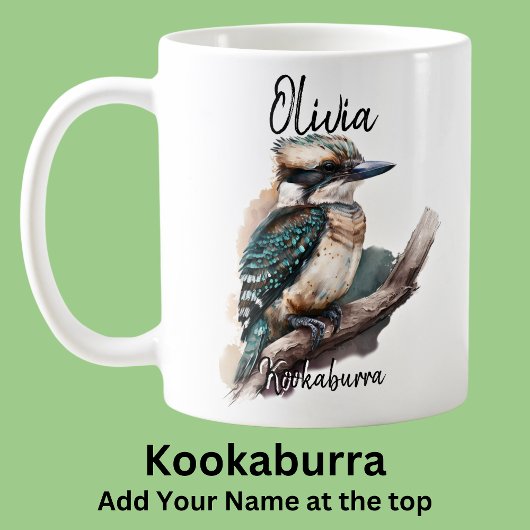 Mug Ajouter le nom Kookaburra Australian Bird Animal