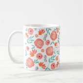 Mug Ajouter le nom + le motif floral d'aquarelle de co (Gauche)