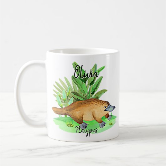 Mug Ajouter le nom Platypus Australian Animal (Gauche)