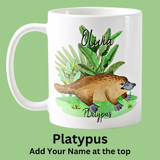 Mug Ajouter le nom Platypus Australian Animal