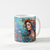 Mug Ajouter le nom Sirène sous l'eau en mer, Poisson d (Devant droit)