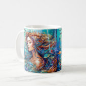 Mug Ajouter le nom Sirène sous l'eau en mer, Poisson d (Devant gauche)