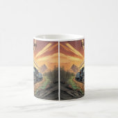 Mug Ajouter Le Nom Texte, Train À Vapeur Au Coucher Du (Centre)
