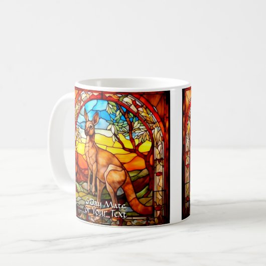 Mug Ajouter le texte du nom, verre Kangaroo (Devant gauche)