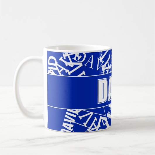 Mug Ajouter n'importe quel nom, nom collage En bleu & (Gauche)