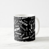 Mug Ajouter n'importe quel nom ou mot | Noir & Blanc (Devant droit)